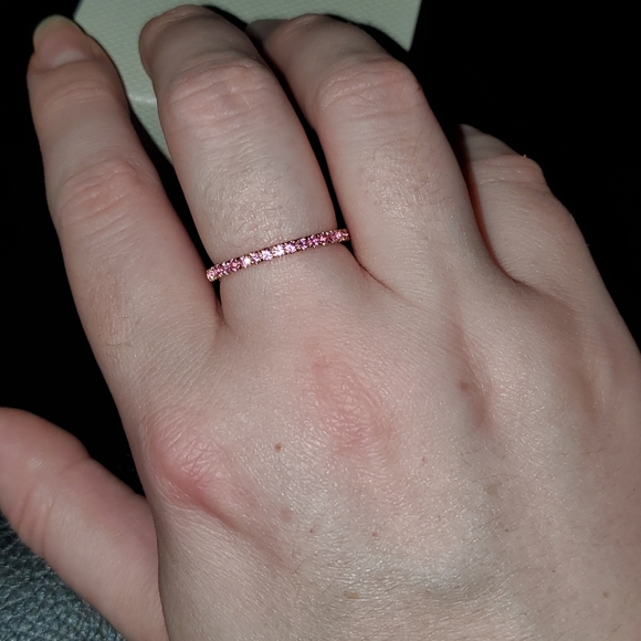 Pink Sapphire Full Eternity Band - Picture 4 of 8